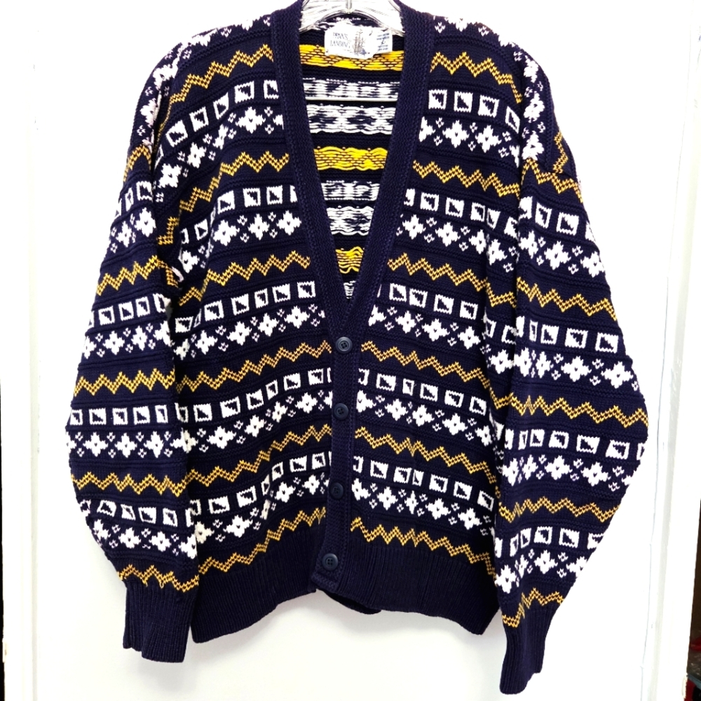 Vintage Penn's Landing Cotton Cardigan Sweater Size L
